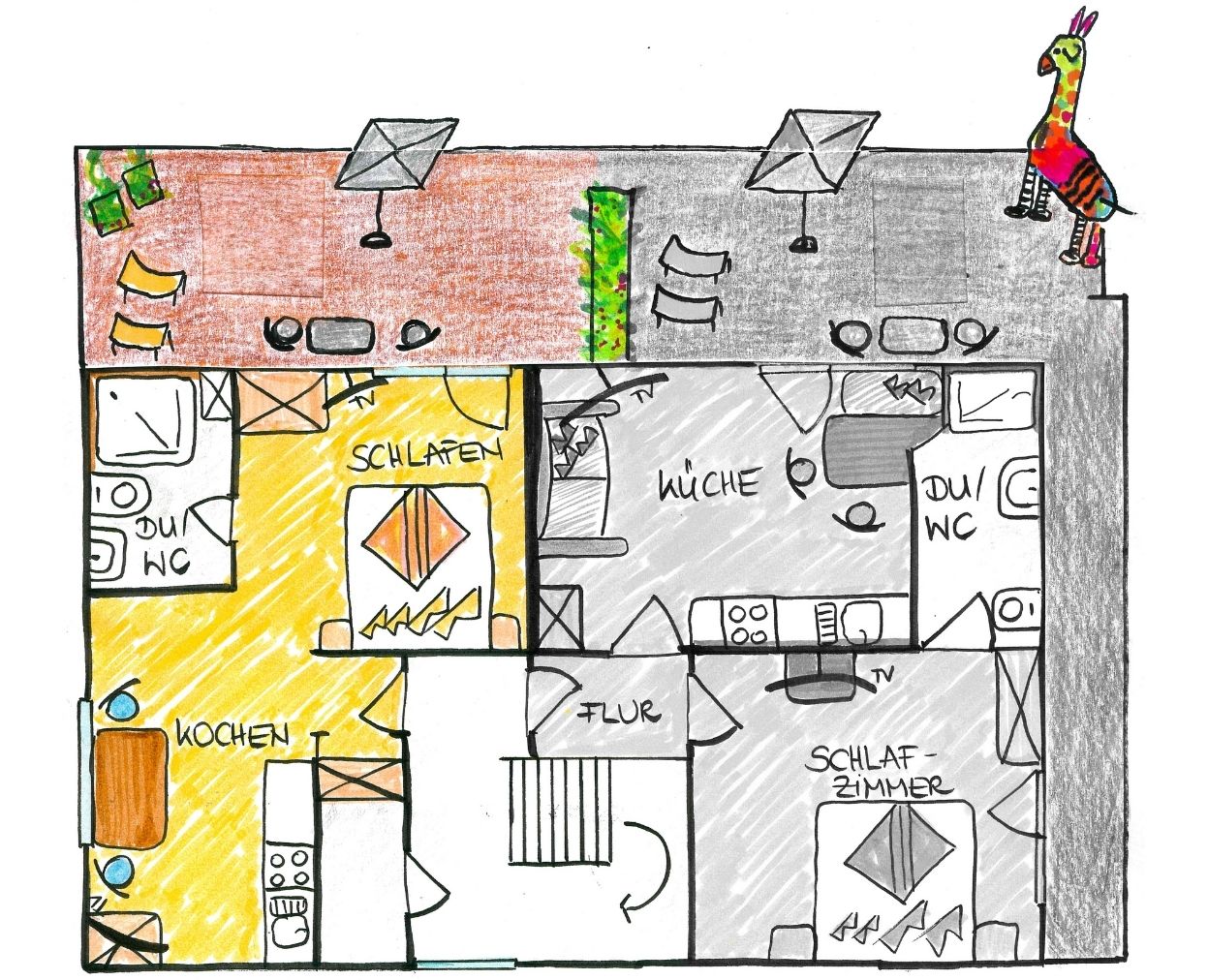 Grundriss Ferienwohnung 2