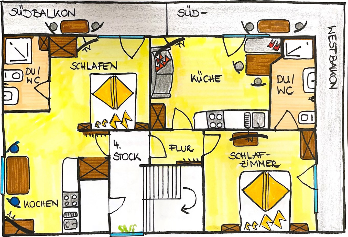 Grundriss Ferienwohnung 1