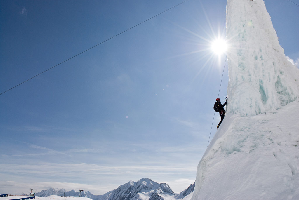 Eisklettern am Stubaier Gletscher